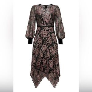 EUC Nissa- Loral Lace Pleated Dress. Size US 4